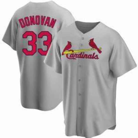 Men ST. LOUIS CARDINALS Brendan Donovan #33 Gray Cool Base Stitched MLB Jersey